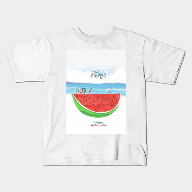 Twinkling Watermelon Kdrama Art Kids T-Shirt by ArtByAzizah